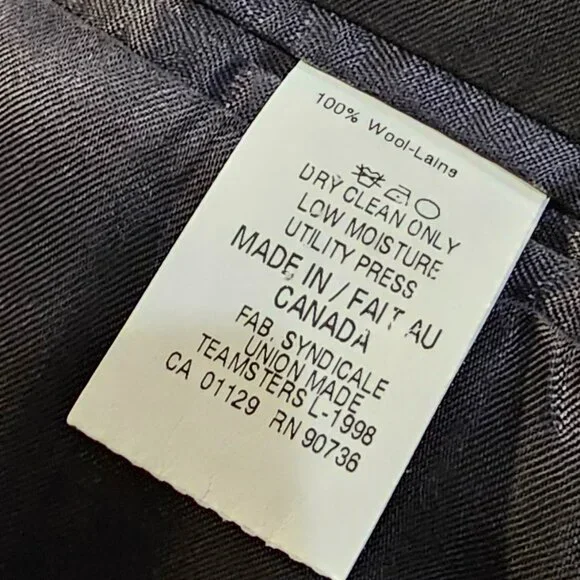 Ralph Lauren 100% Wool Gray Striped Made in Canada Suit 46R X 38W - Picture 10 of 13